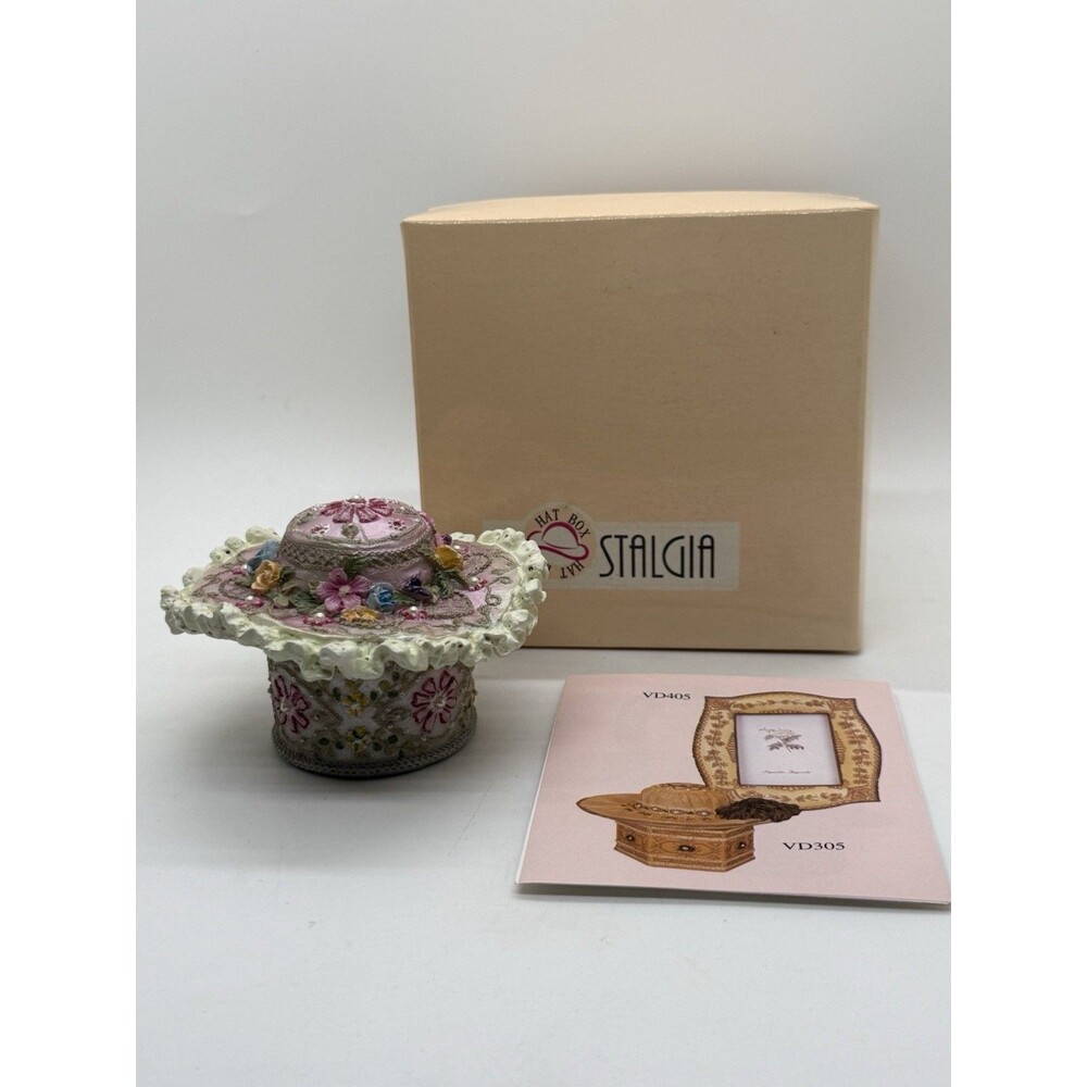 Nostalgia Hat Floral Vintage Jewelry Box 1999 Victorian New In A‎ Box Rare
